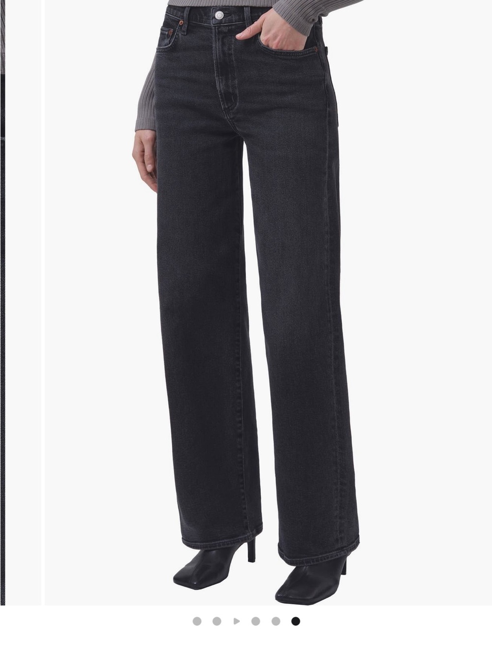 Agolde Black Wide Leg Jeans